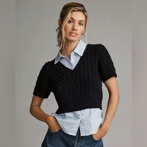 Maeve twofer sweater vest and shirt combo top. Size XXS